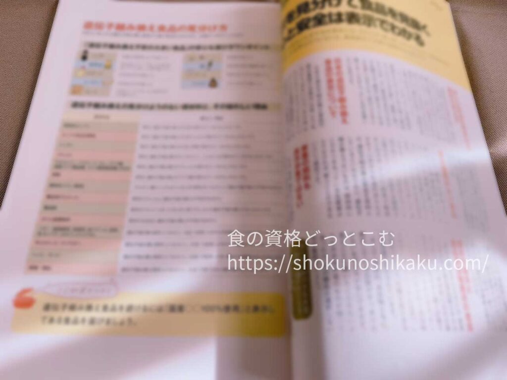 キャリカレの食育アドバイザー資格取得講座のテキスト・教材