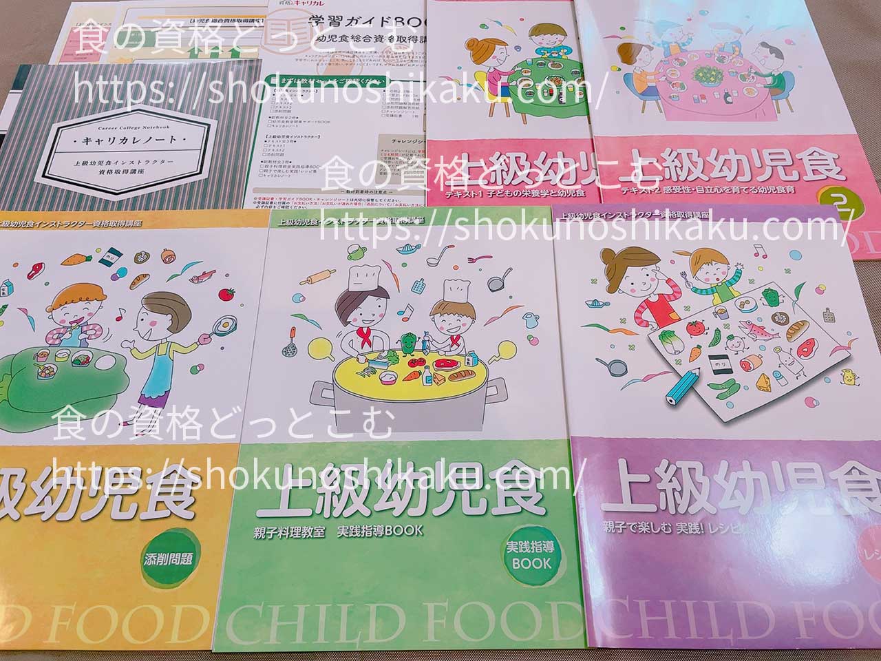 キャリカレの上級幼児食インストラクター資格取得講座のテキスト・教材