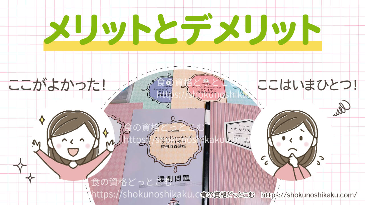 キャリカレのチャイルドコーチングアドバイザー資格講座のメリットとデメリット