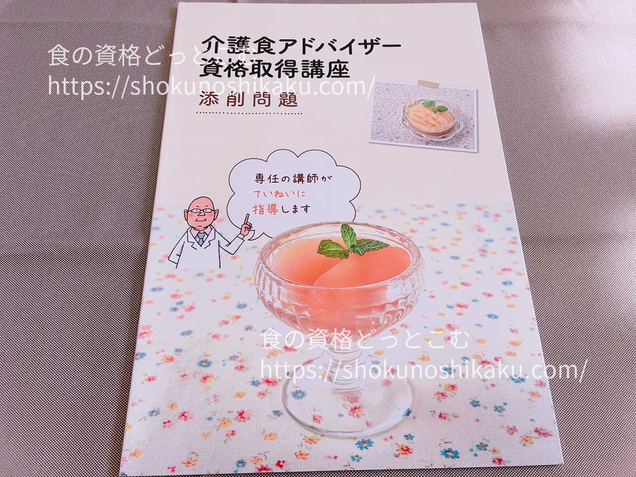 キャリカレの介護食アドバイザー資格取得講座の教材・テキスト