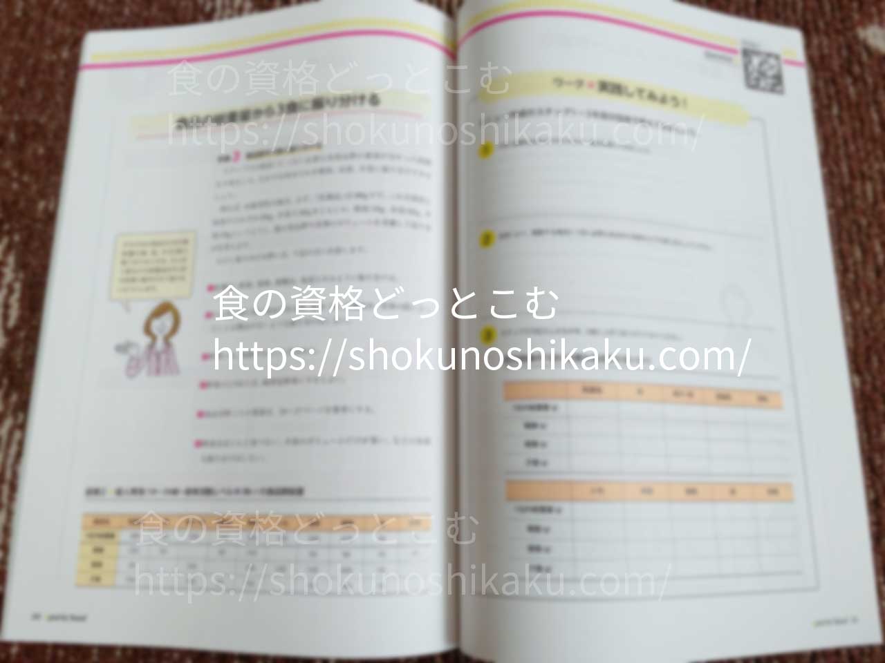 キャリカレのスポーツフードアドバイザー資格講座のテキスト3