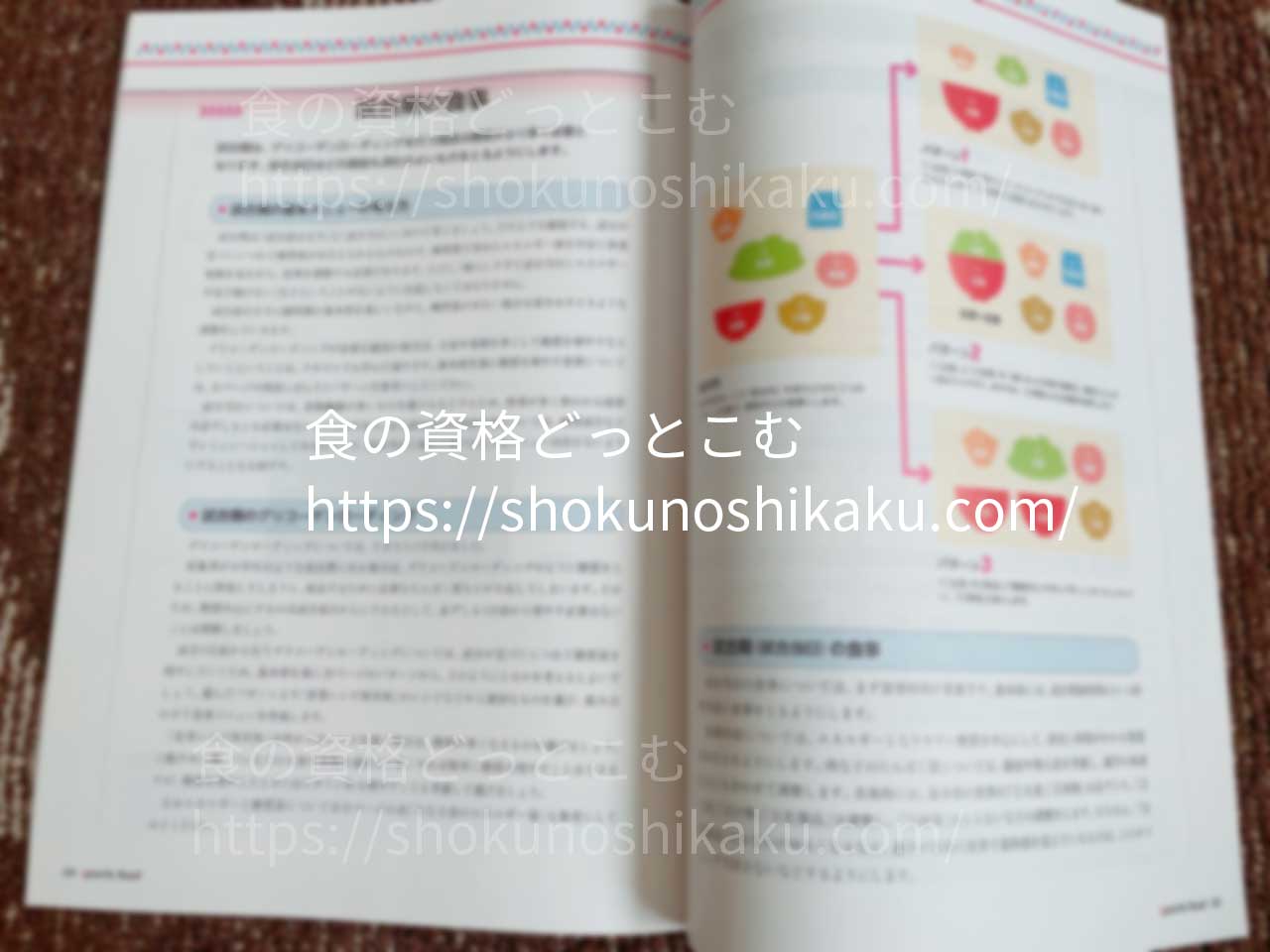 キャリカレのスポーツフードアドバイザー資格講座のテキストのレシピ集