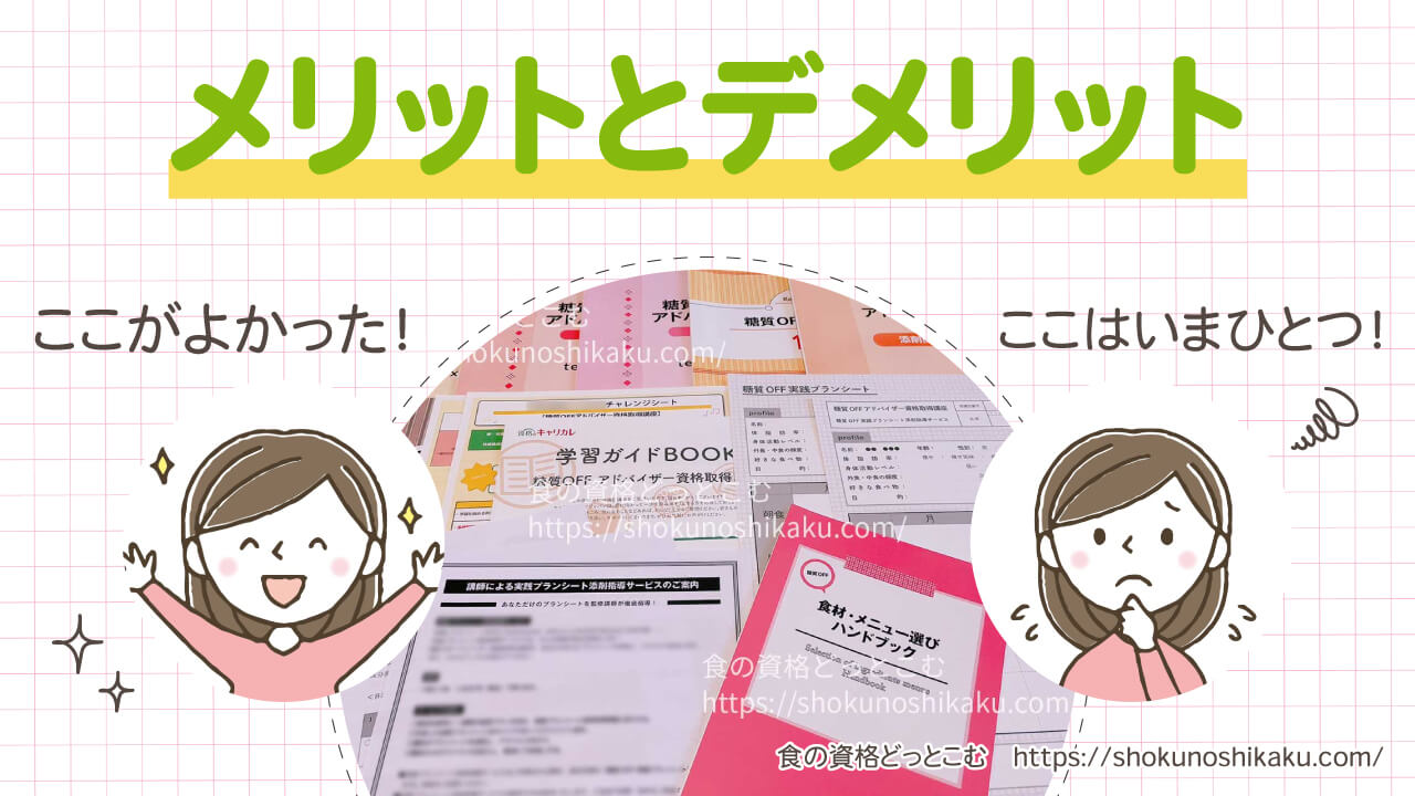 キャリカレの糖質オフアドバイザー資格講座のメリットとデメリット