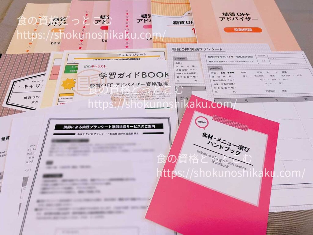 キャリカレの糖質オフアドバイザー資格取得講座のテキスト・教材