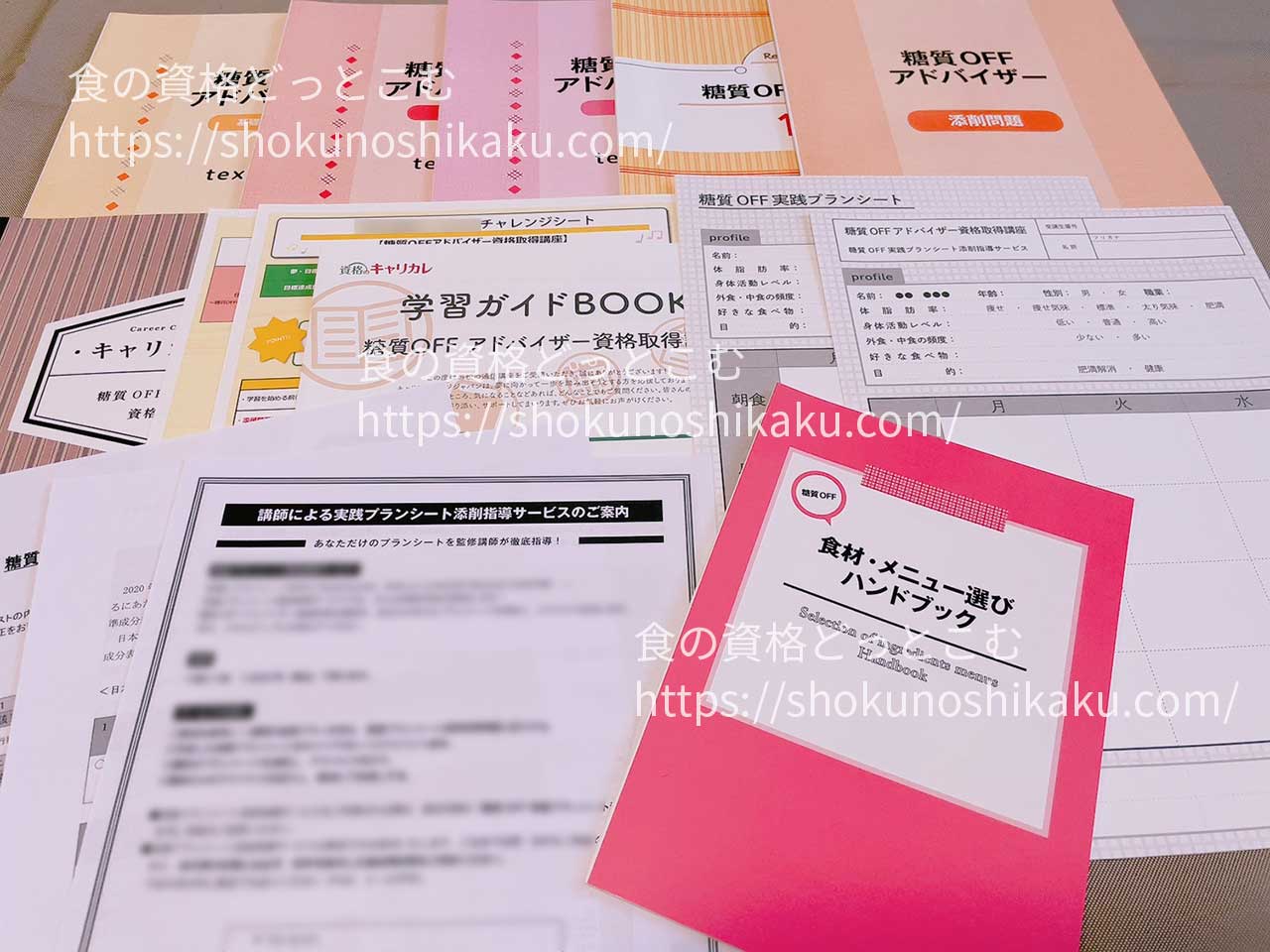 キャリカレの糖質オフアドバイザー資格取得講座のテキスト・教材