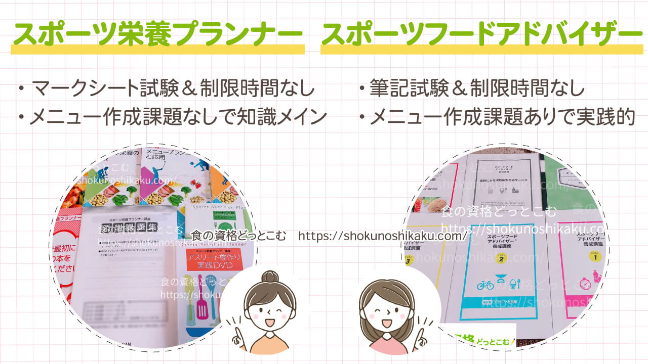 スポーツ栄養プランナーとスポーツフードアドバイザーの違い