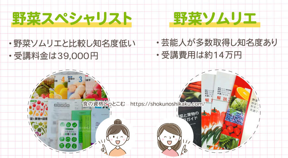 野菜スペシャリストと野菜ソムリエの違い